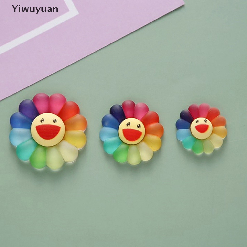 < Yiwuyuan > Set 10 Mô Hình Tượng Hoa Hướng Dương Cười Phẳng 3 Kích Cỡ Bằng Nhựa Resin Resin Nhỏ Xinh Trang Trí Sổ Tay
