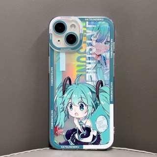 Ốp Điện Thoại Silicon Trong Suốt Màu Laser Hình Hatsune Miku Cho iPhone 14 13 12 11 pro promax x xs xsmax xr 7 8 plus