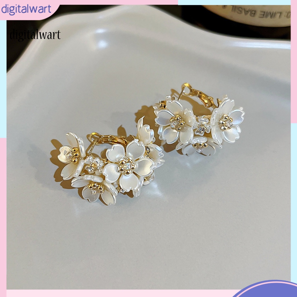 Kỹ Thuật Số| 1 Đôi Bông Tai Tròn Đính Đá Lấp Lánh Thời Trang Dành Cho Nữ