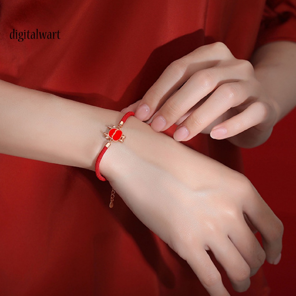 Kỹ Thuật Số| Vòng Tay Dây Bện Màu Đỏ May Mắn Có Thể Điều Chỉnh Kích Thước Dành Cho Nữ