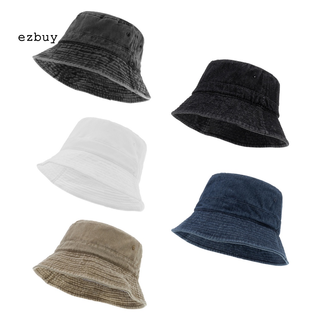 Mũ Tai Bèo Denim Chống Nắng Mềm Mại Màu Trơn Giặt Được Cho Bé