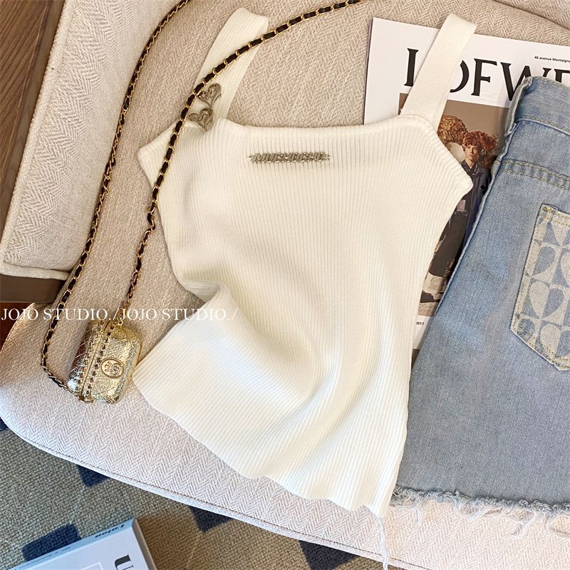 Áo Dệt Kim Hai Dây Dáng Ôm Phong Cách Pháp Thời Trang Mùa Hè 2023 Mới Cho Nữ