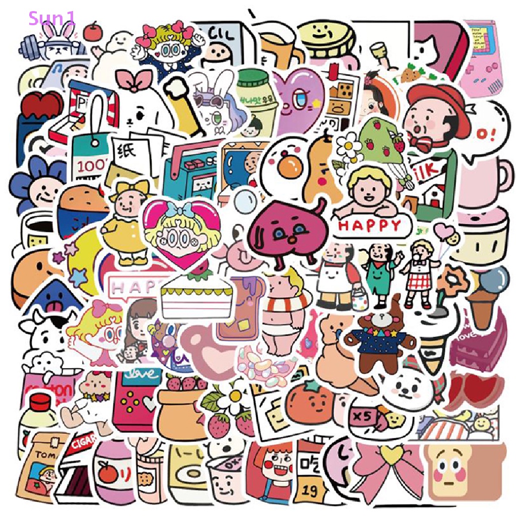 Set 1 > 90 Sticker Họa Tiết Hoạt Hình Dễ Thương Bắt Mắt