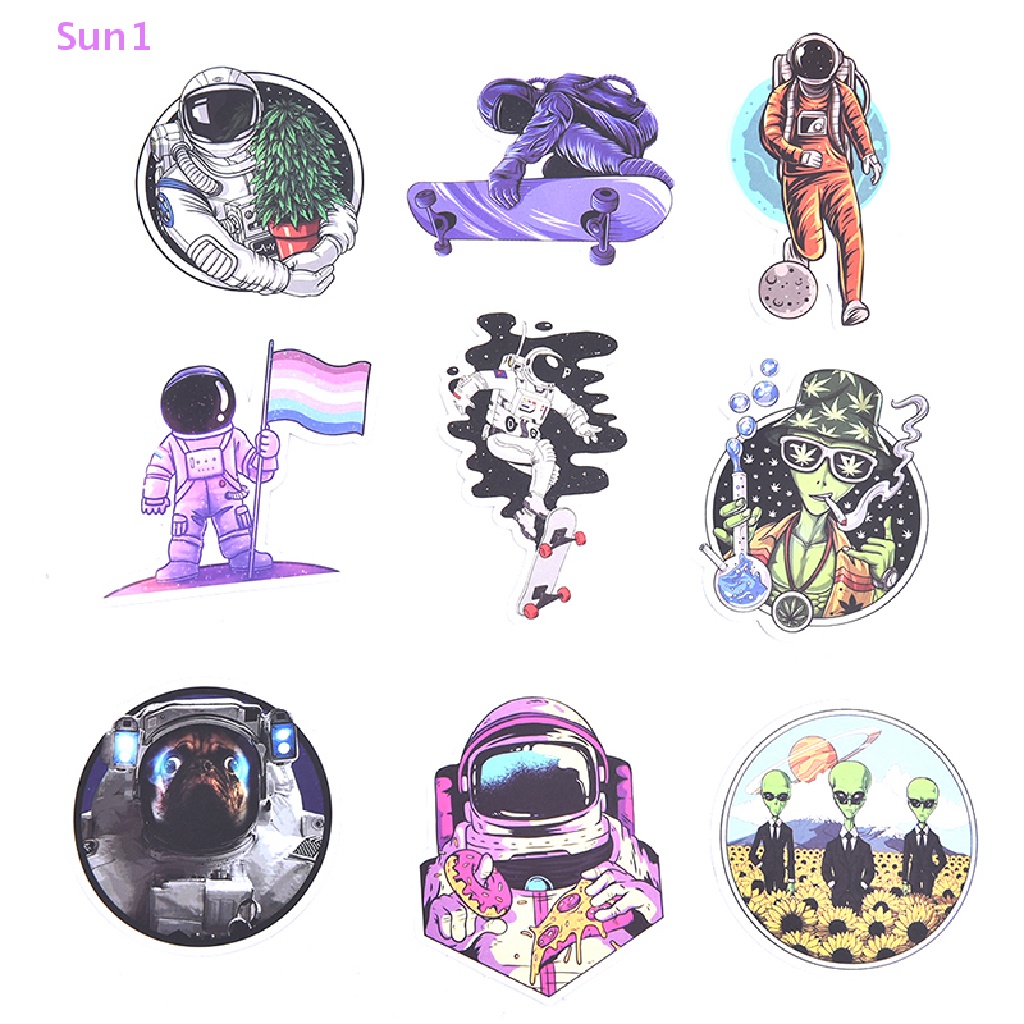 Bộ 50 Miếng Dán Graffiti Sun1 &gt; 50 Chống Thấm Nước Hình Phi Hành Gia Dùng Trang Trí Ván Trượt / Laptop / Vali DIY