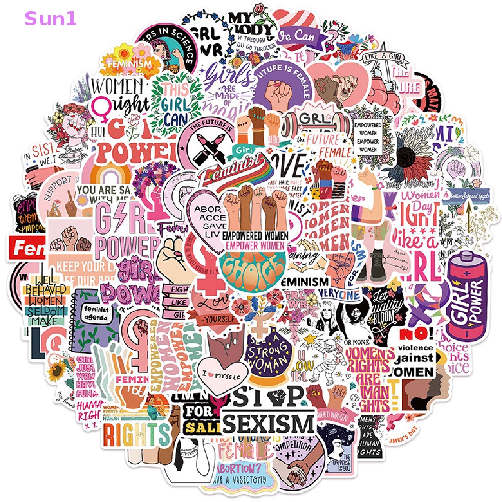 Set 1: 100 Miếng Dán Hoạt Hình Graffiti Trang Trí Xe Hơi Laptop Xe Máy