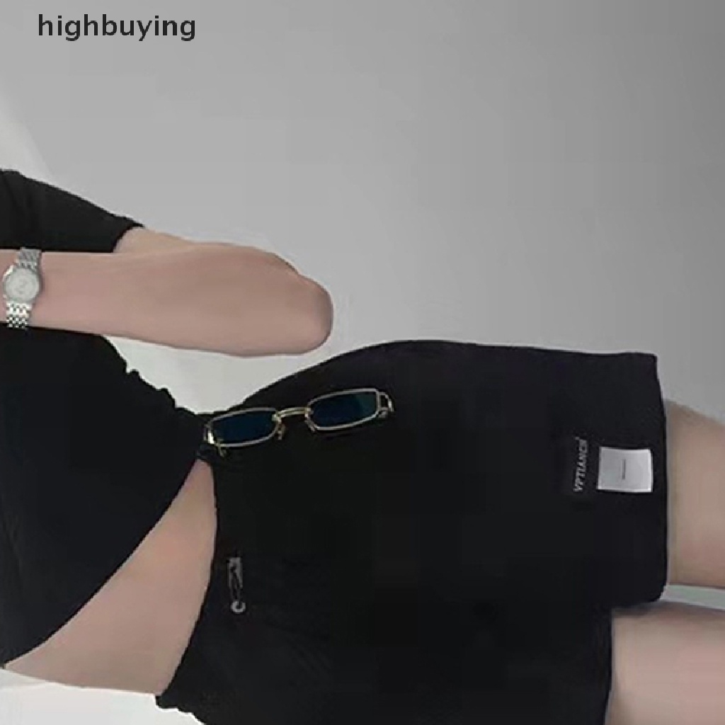 Hbvn Belle Quần Short Dệt Kim Ống Rộng Lưng Cao Phong Cách Harajuku Đi Xe Đạp Giản Dị Mùa Hè Cho Nữ Cortos De Mujer Modish