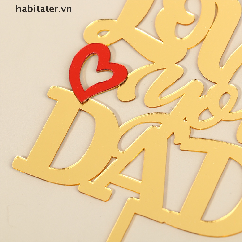 Topper Trang Trí Bánh Kem Chữ Dad Màu Vàng Đen