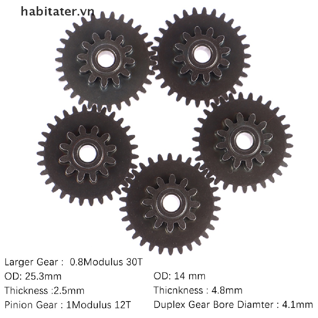 Tater Bánh Răng Kim Loại 1M 12T 0.8M 30T OD 25.3MM 14mm Chuyên Dụng