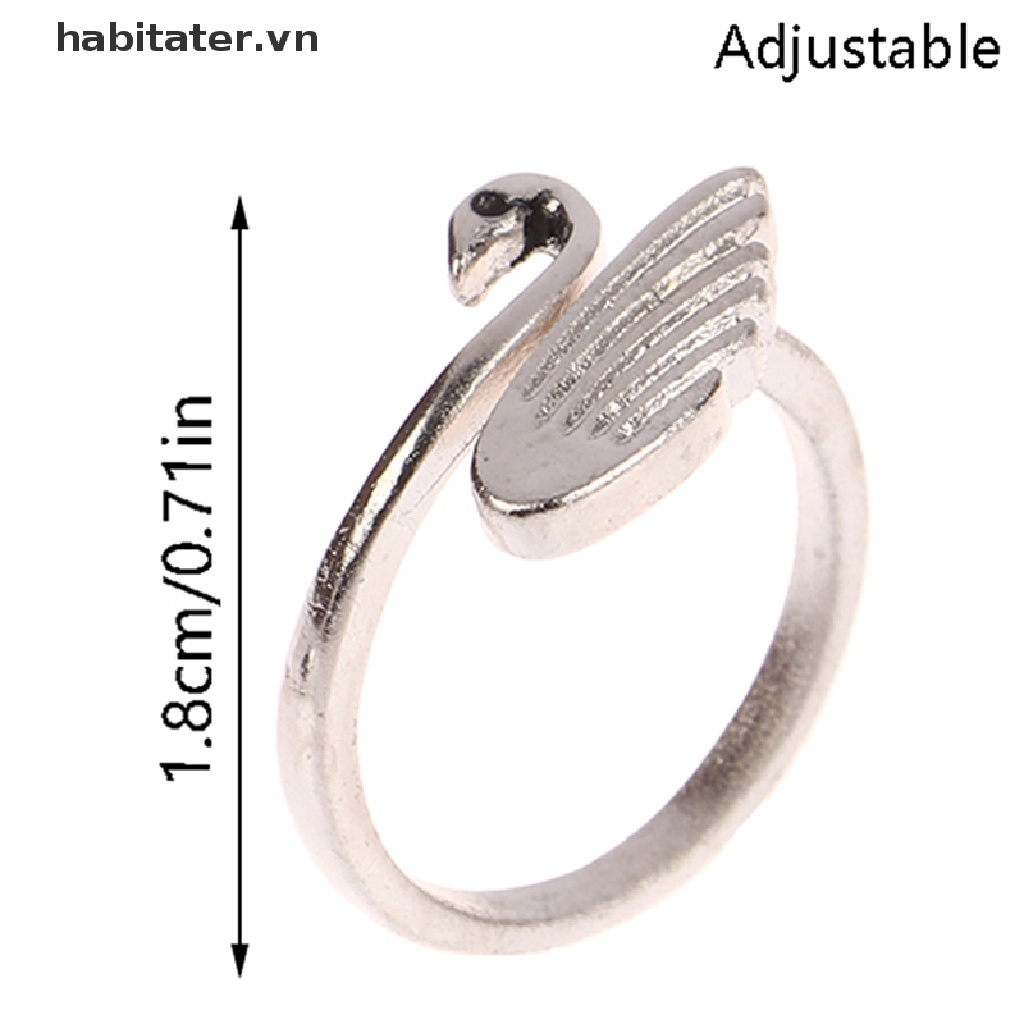 TATER Adjustable White Swan Open Ring Knitg Crochet Metal Loop Sewing Accessories VN