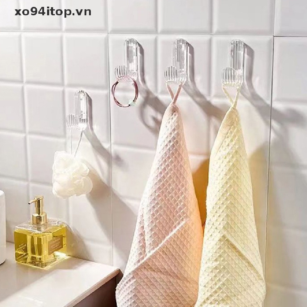 Giá Treo Khăn Tắm / Chìa Khóa Gắn Tường Trong Suốt Tiện Dụng