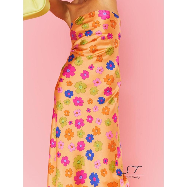 Đầm Dài Không Tay Hở Lưng In Hoa Thời Trang Mùa Hè CY03 Dành Cho Nữ