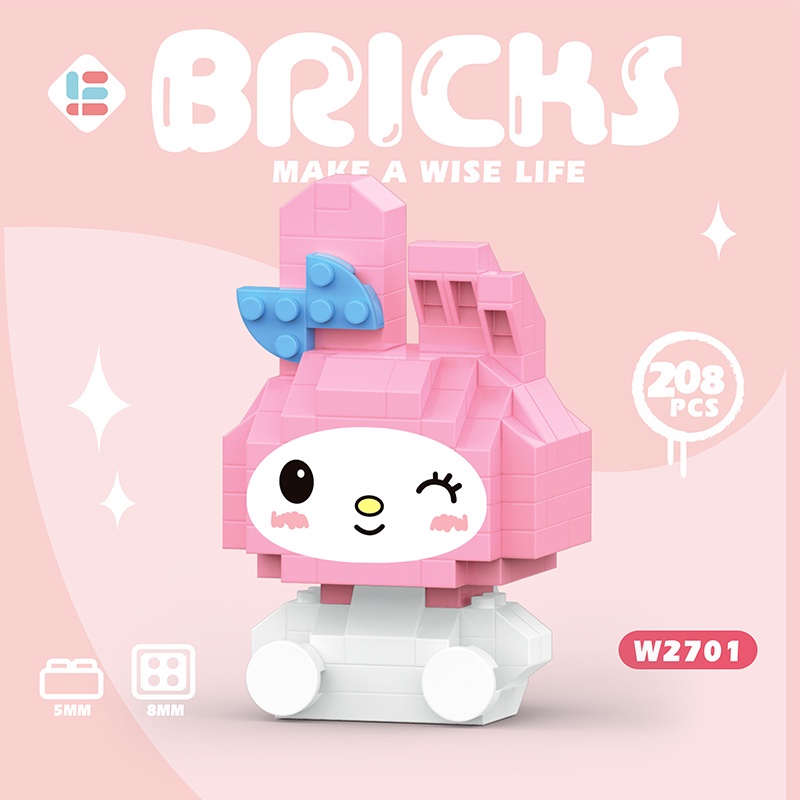 Đồ Chơi Lắp Ráp Mô Hình Chú Chó Cinnamon Hoạt Hình Cỡ Nhỏ Dễ Thương