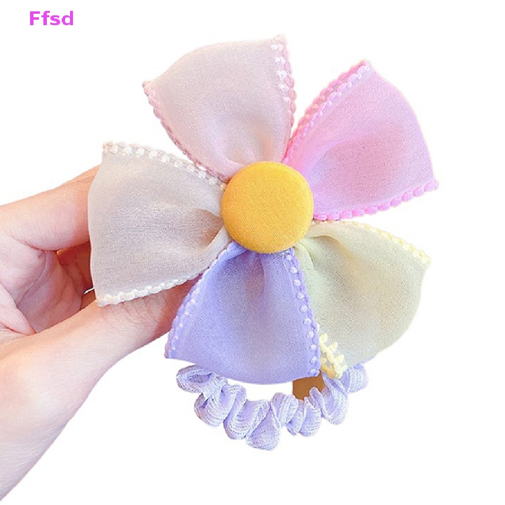 Băng Đô Cài Tóc Co Giãn Đính Hoa Hoạt Hình Ngọt Ngào Cho Bé Gái