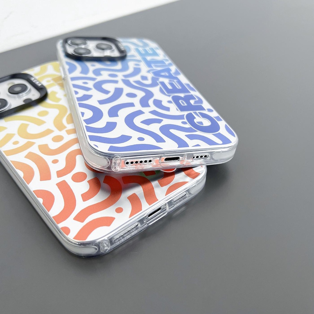 Ốp Điện Thoại Silicon Mềm Trong Suốt In Chữ Hai Mặt Màu Gradient Thời Trang Chống Rơi Cho iPhone 14 13 12 Pro Max