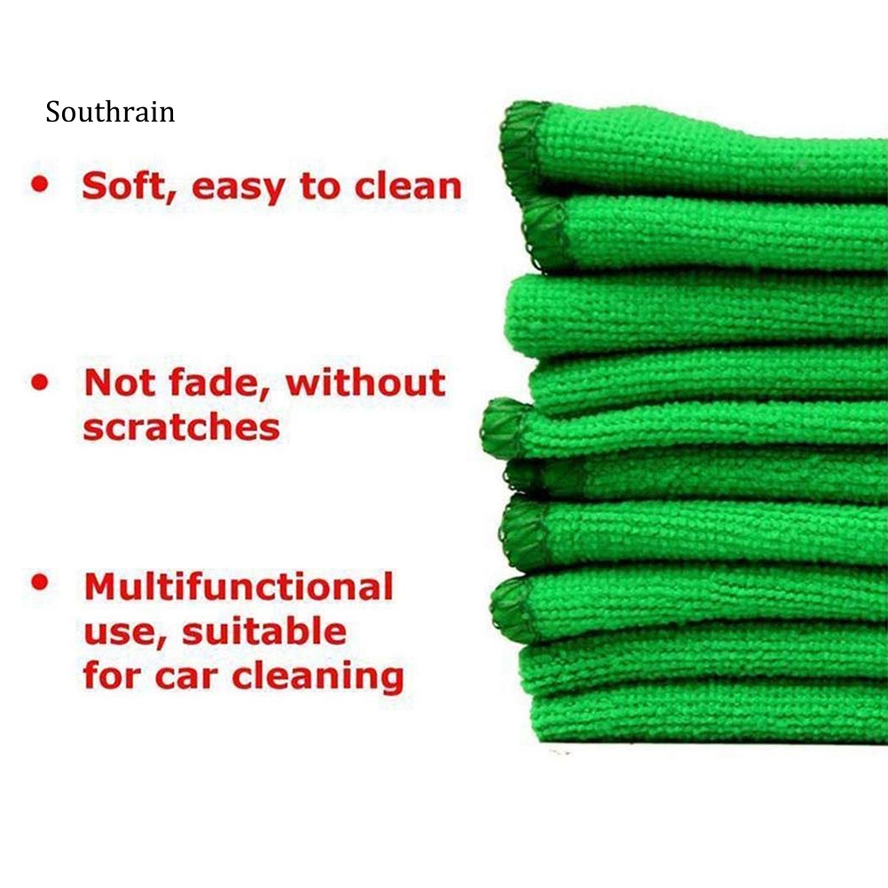 Bộ 10 Khăn Lau Xe Hơi Mềm Mại Kích Thước 25x25cm