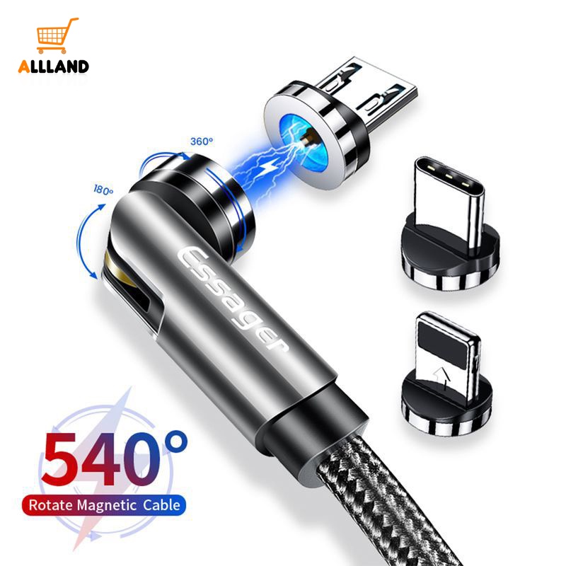 Dây Cáp Sạc / Truyền Dữ Liệu USB Xoay 540 Độ Dài 1m Thiết Kế Nhỏ Gọn Tiện Dụng Cho Điện Thoại Di Động
