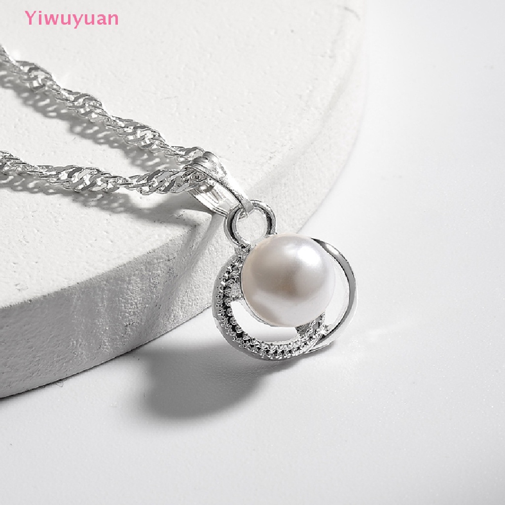 Bộ Vòng cổ + Nhẫn + Bông Tai Mạ Bạc Hình Hoa &amp; Bướm Đính Ngọc Trai Nhân Tạo Cho Nữ