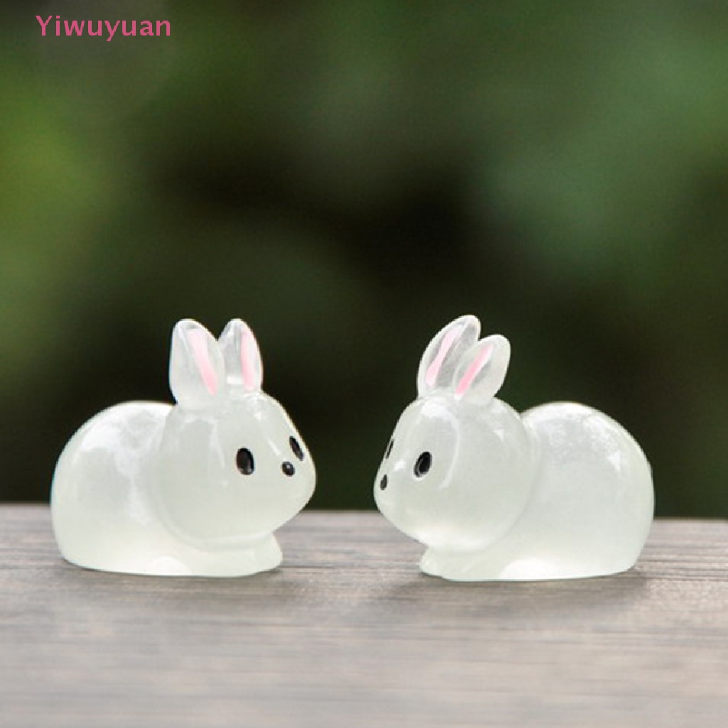 5 Thỏ Trắng Phát Sáng Trang Trí Tiểu Cảnh Mới