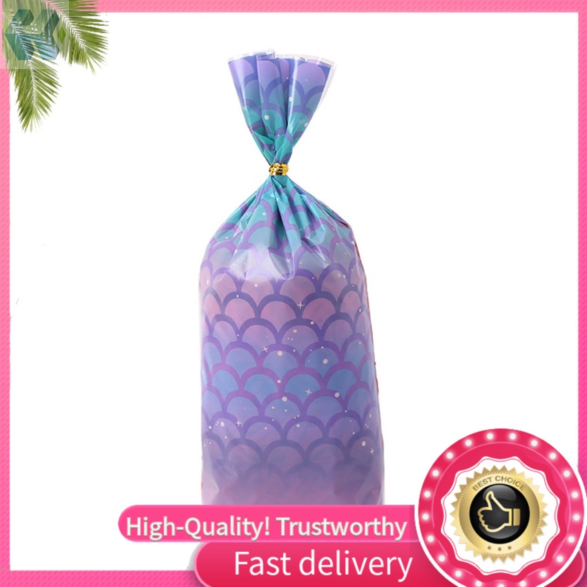 Set 50 Túi Đựng Bánh Kẹo Hình Đuôi Nàng Tiên Cá