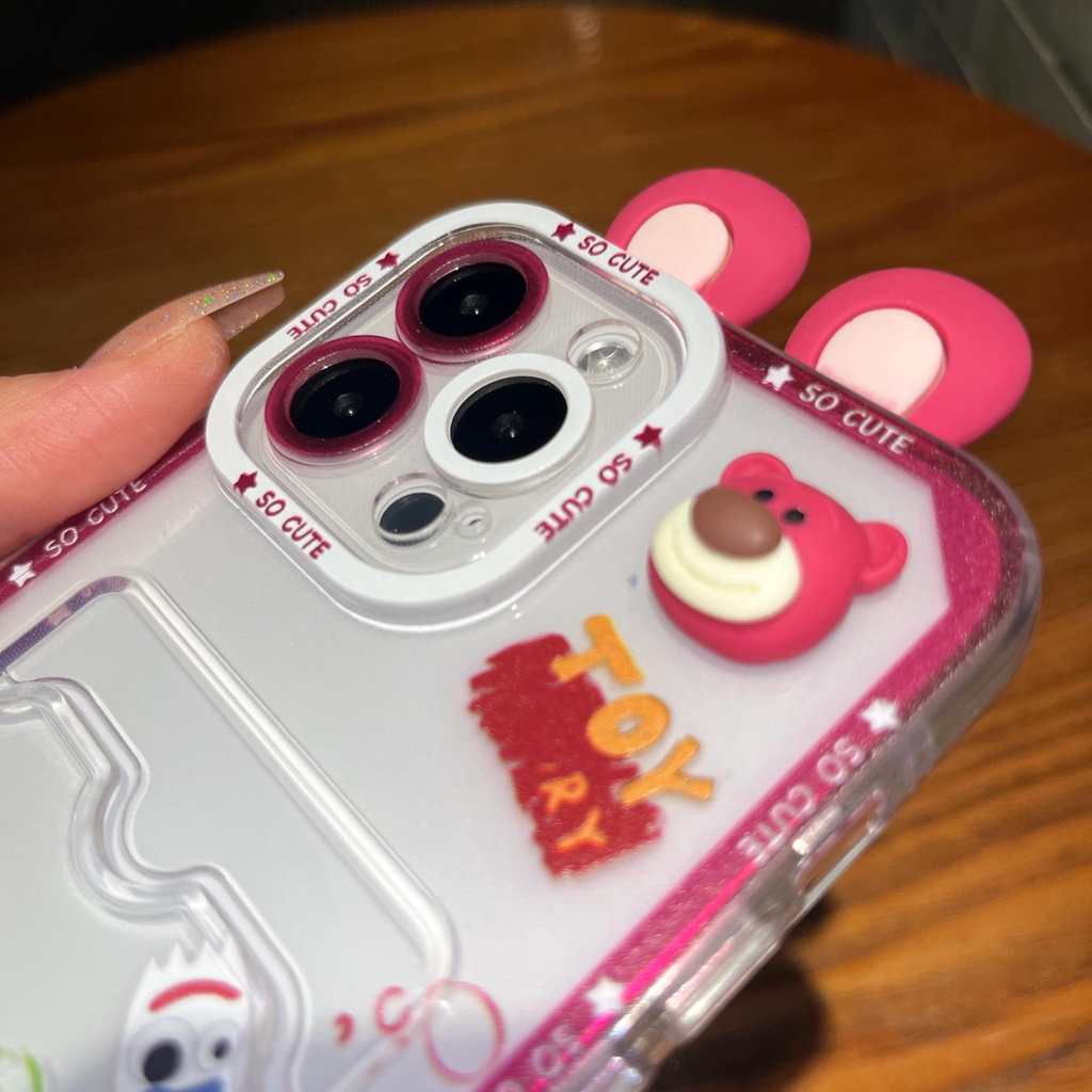 Ốp Điện Thoại Tpu Mềm Trong Suốt Hình Toy Story 3D Có Ngăn Đựng Thẻ Cho iPhone 14 13 12 11 Pro XR XS Max 7 8Plus