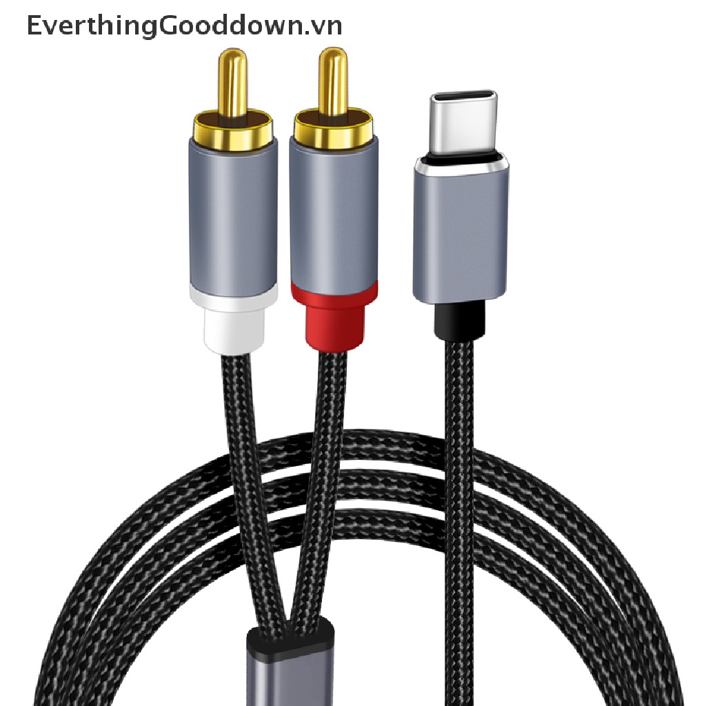 Cáp Chuyển Đổi Cổng Type C Sang RCA Aux 2 RCA Dài 1M Chuyên Dụng Cho Điện Thoại / Laptop