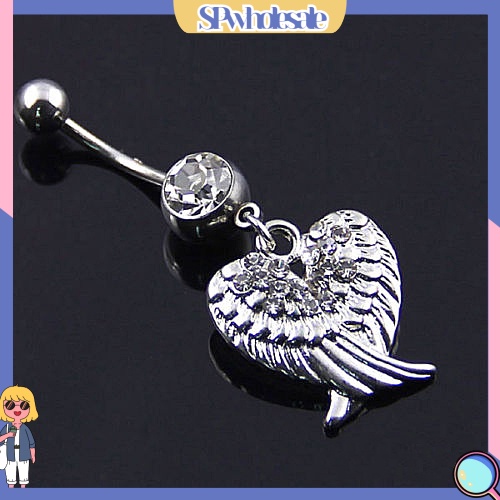<SPwholesale> Khuyên Rốn Hình Đôi Cánh Đính Đá Lấp Lánh