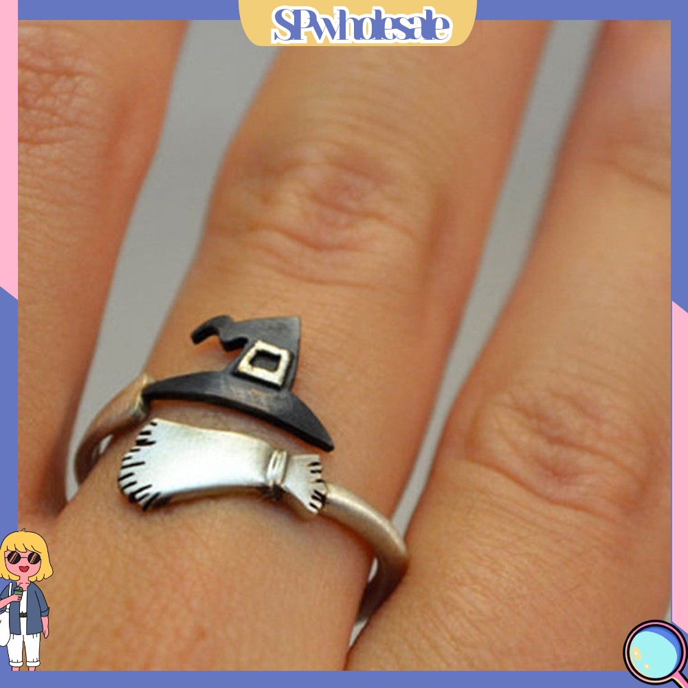 <SPwholesale> Nhẫn Hở Hình Nón Phù Thủy Dễ Thương Có Thể Điều Chỉnh Làm Quà Tặng Trang