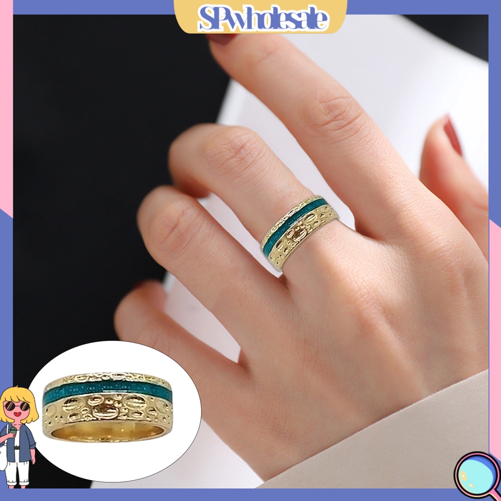 <SPwholesale> Nhẫn Hợp Kim Mịn Màng Làm Việc Tinh Tế Sáng Bóng Thời Trang Cho Nam Và Nữ