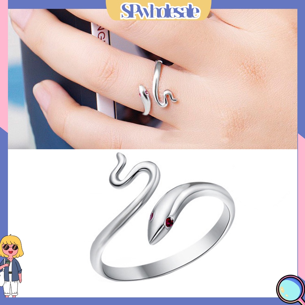 <SPwholesale> Nhẫn Hở Hình Rắn Gợn Sóng Có Thể Điều Chỉnh Kích Cỡ