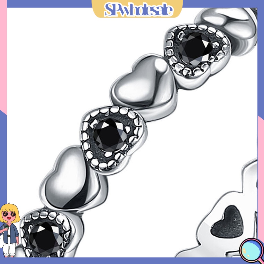 <SPwholesale> Nhẫn Hình Trái Tim Đính Đá Zircon Thời Trang