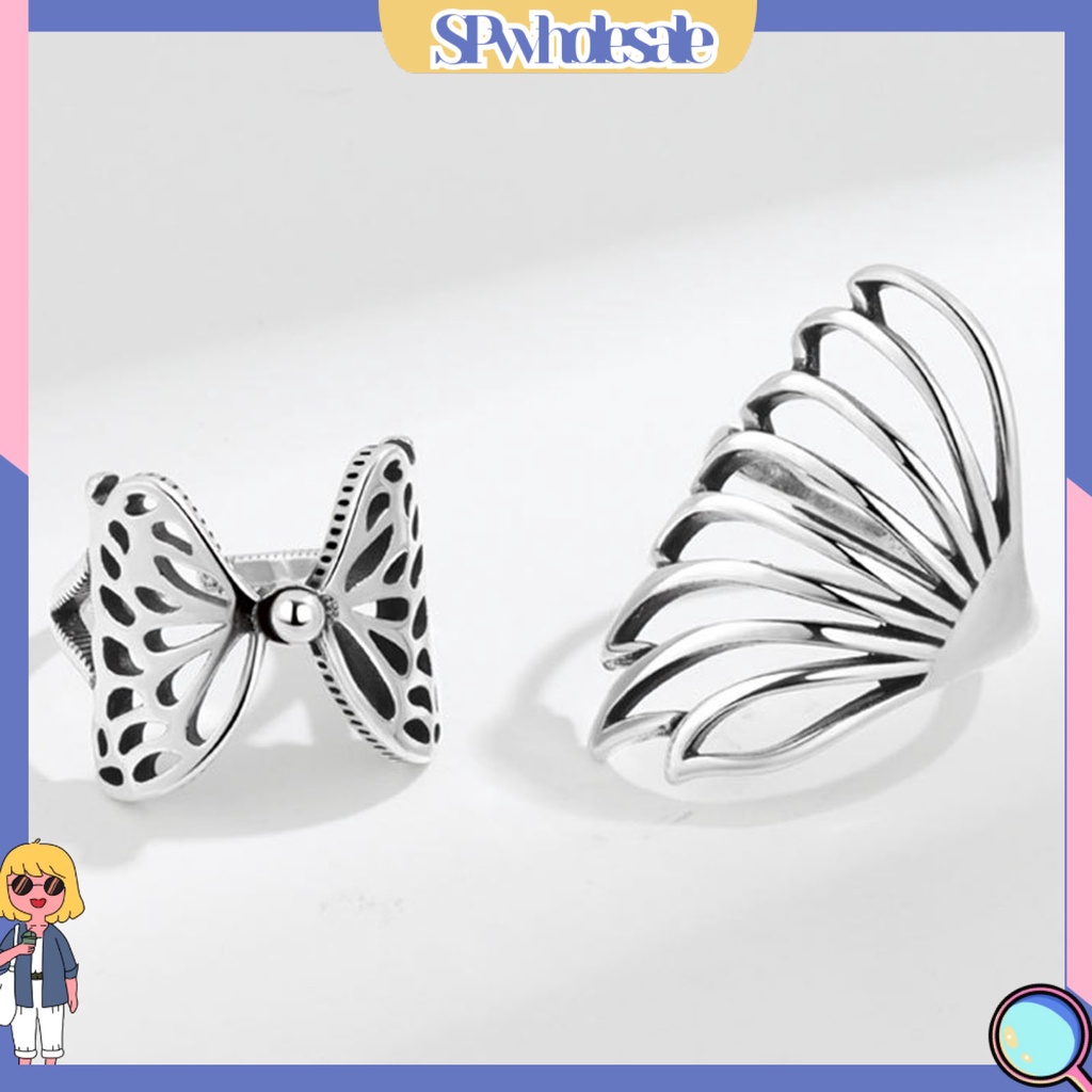 <SPwholesale> Nhẫn Hở Hình Bướm Bằng Đồng Phong Cách Hip hop