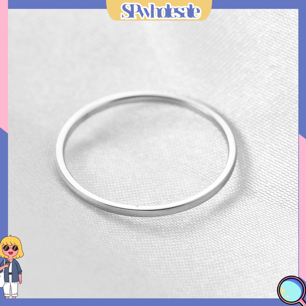 &lt;SPwholesale&gt; Nhẫn Thép Titan Đơn Giản Bắt Mắt Dễ Phối Đồ Trang Trí Kỷ Niệm Cho Cặp Đôi