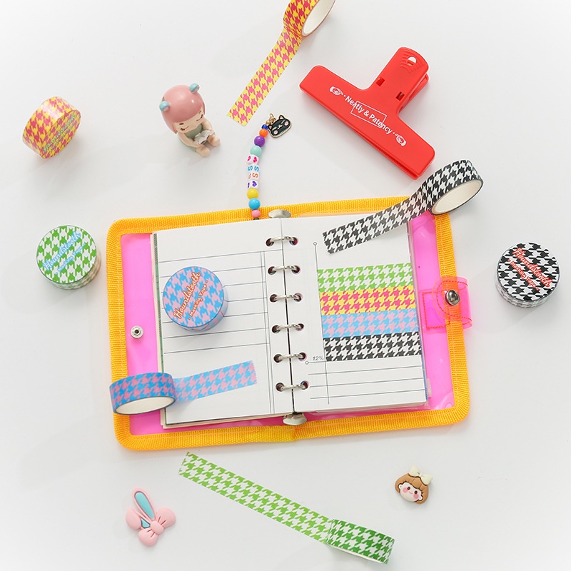 Băng dính washi, miếng dán tài khoản tài khoản tự làm cơ bản tươi mới và sáng tạo