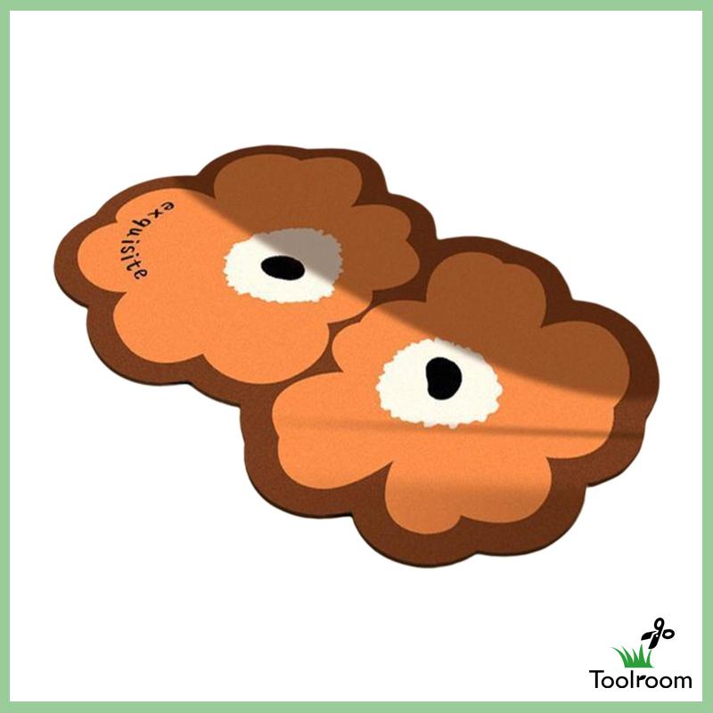 Thảm Chùi Chân Họa Tiết Bông Hoa Đôi Tiện Dụng Cho Nhà Bếp