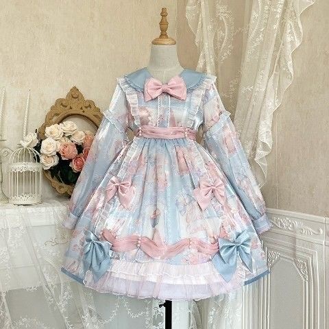 Đầm Lolita Vải Mềm Cỡ Lớn In Hình Thỏ Kiểu Nhật Bản Dễ Thương Cho Bé Gái