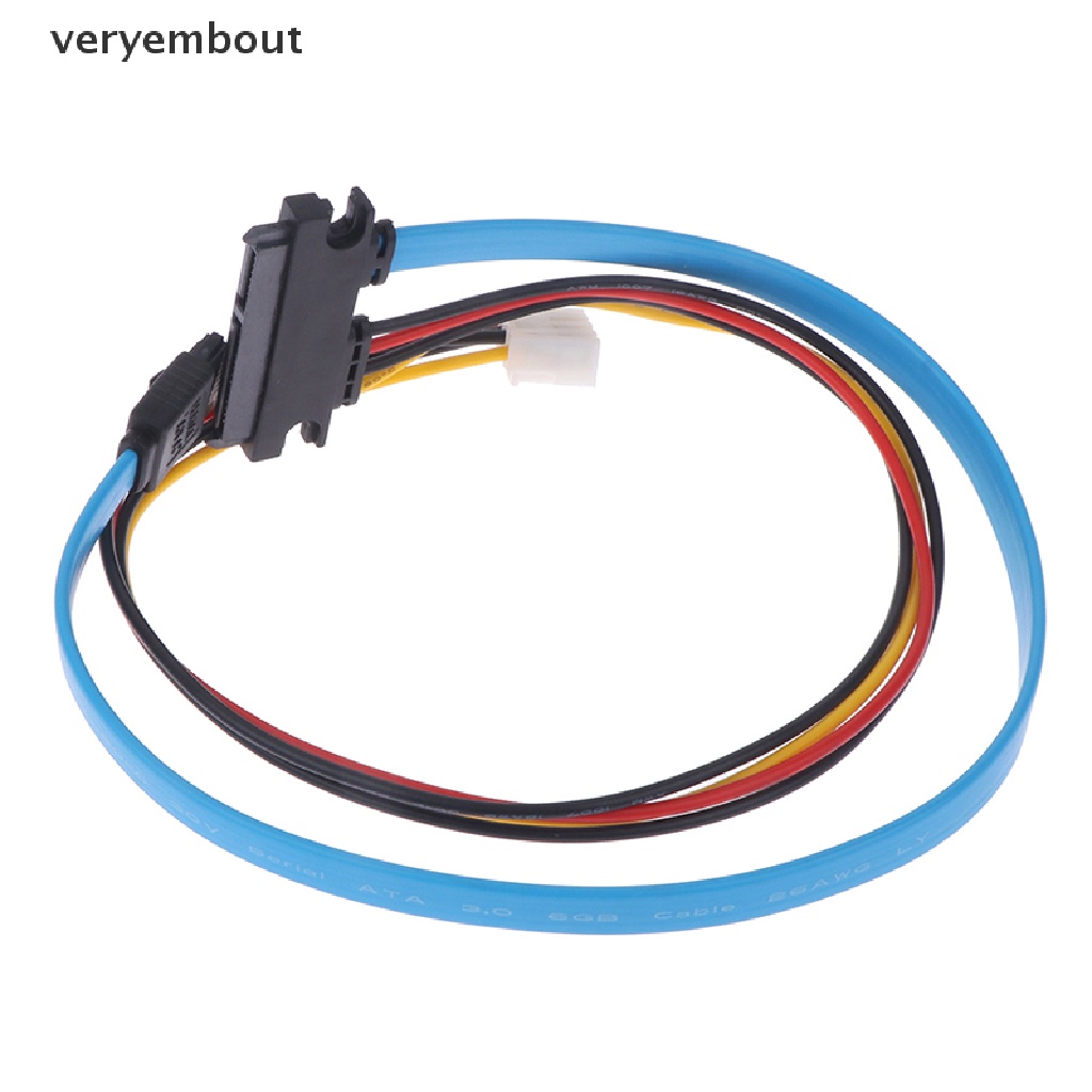 Cáp Tích Hợp Ổ Cứng 4Pin Female &amp; SATA 3.0 Male Sang SATA 22Pin (7 + 15Pin) Dài 40cm n