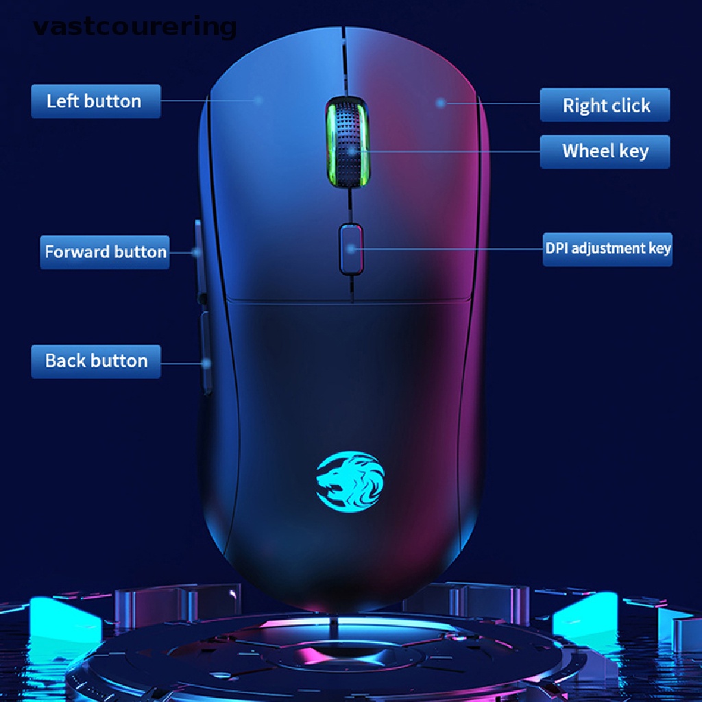 Chuột Quang Không Dây Vast G301 2.4G Có Đèn RGB Dùng Để Chơi Game
