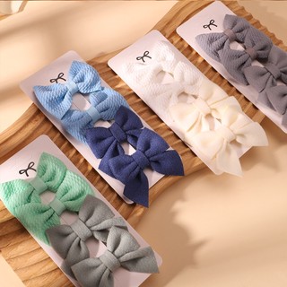 4 Cái / bộ Dễ Thương Màu Nơ Kẹp Tóc Cho Trẻ Em Nylon Mềm Handmade Mũ Phụ Kiện Tóc