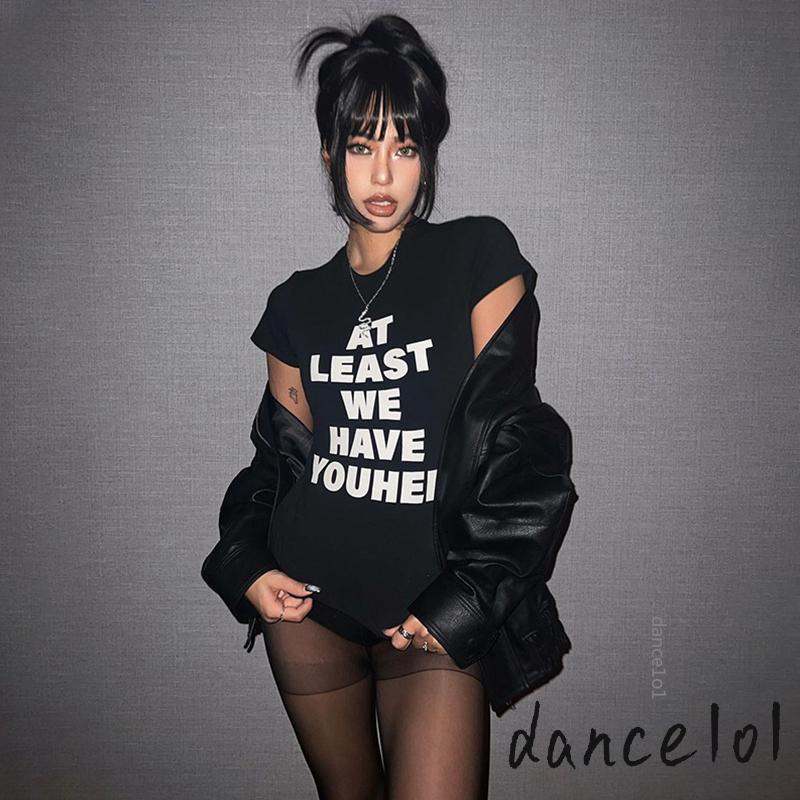 Áo Thun Tay Ngắn Cổ Tròn In Chữ dance1o1 Thời Trang Cho Nữ 1