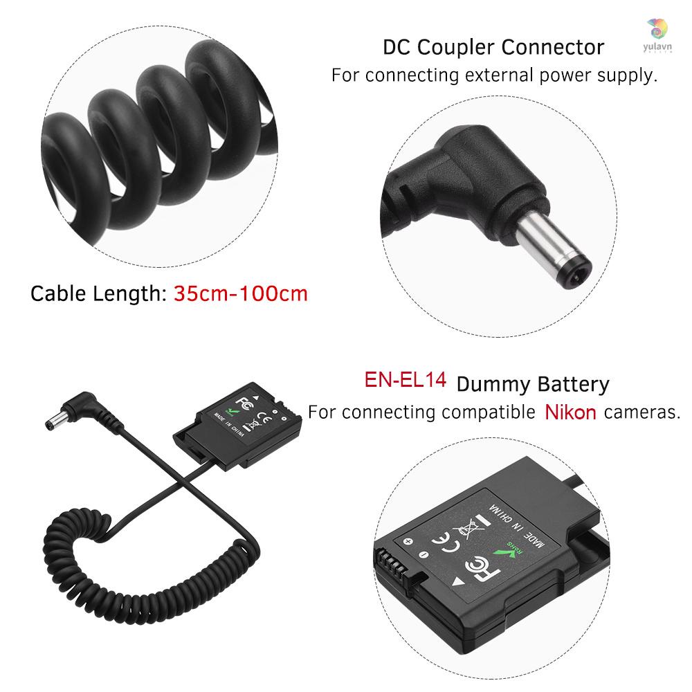 Đầu Nối Pin Andoer EP-5A EN-EL14 Cho Máy Ảnh D3100 D3200 D3300 D3400 D3500 D5100 D5200 D5300 D5500