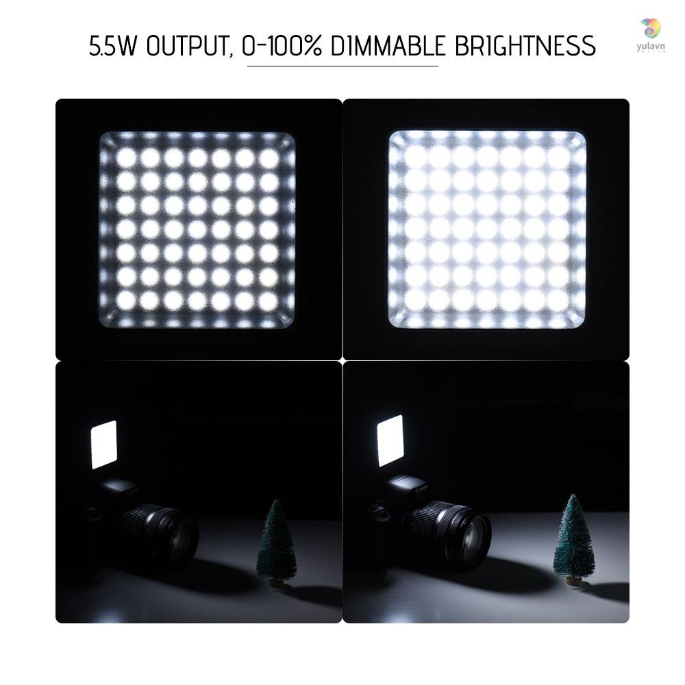 Bộ 2 Bảng Đèn LED Mini Andoer W49 Có Thể Điều Chỉnh Độ Sáng Với Bộ Chuyển Đổi Gắn Đế Giày Cho Máy Quay Phim A7 DSLR