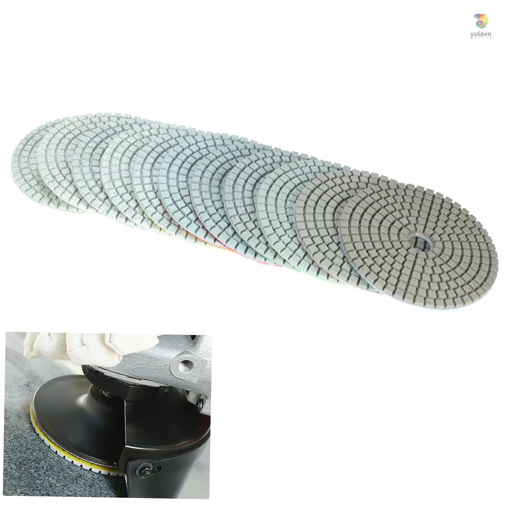 Set 11 Đĩa Mài 4-inch + 1 Tấm Đệm Lưng Cho Máy Đánh Bóng / Gạch Men / Đá Hoa Cương / Đá Hoa Cương