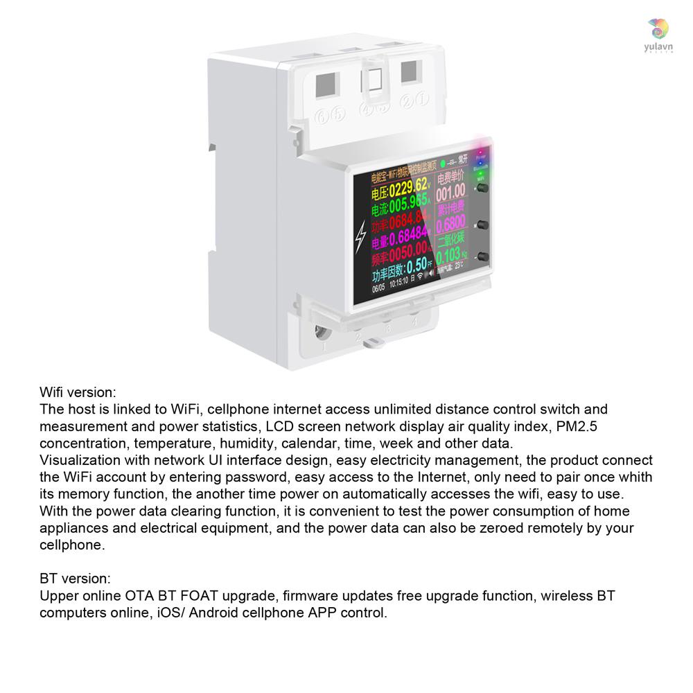 Đồng Hồ Đo Dòng Điện Màn Hình Màu LCD 2.4 inch 2P Thông Minh