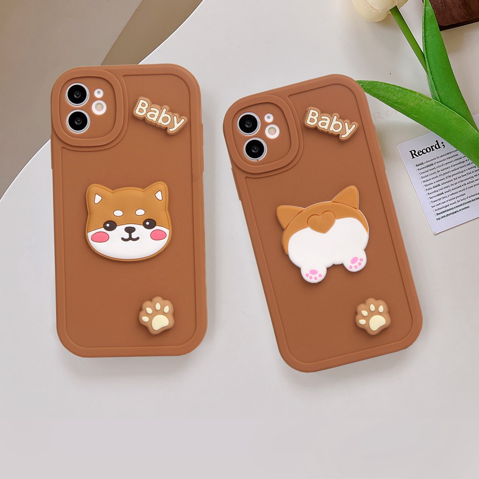 Ốp Điện Thoại Silicon Dẻo Hình Corgi 3D iPhone 11 12 13 14 Pro MAX Plus Mini X XR XS MAX 6 S 7 8 Plus SE 2020 11Pro 12pro 13Pro