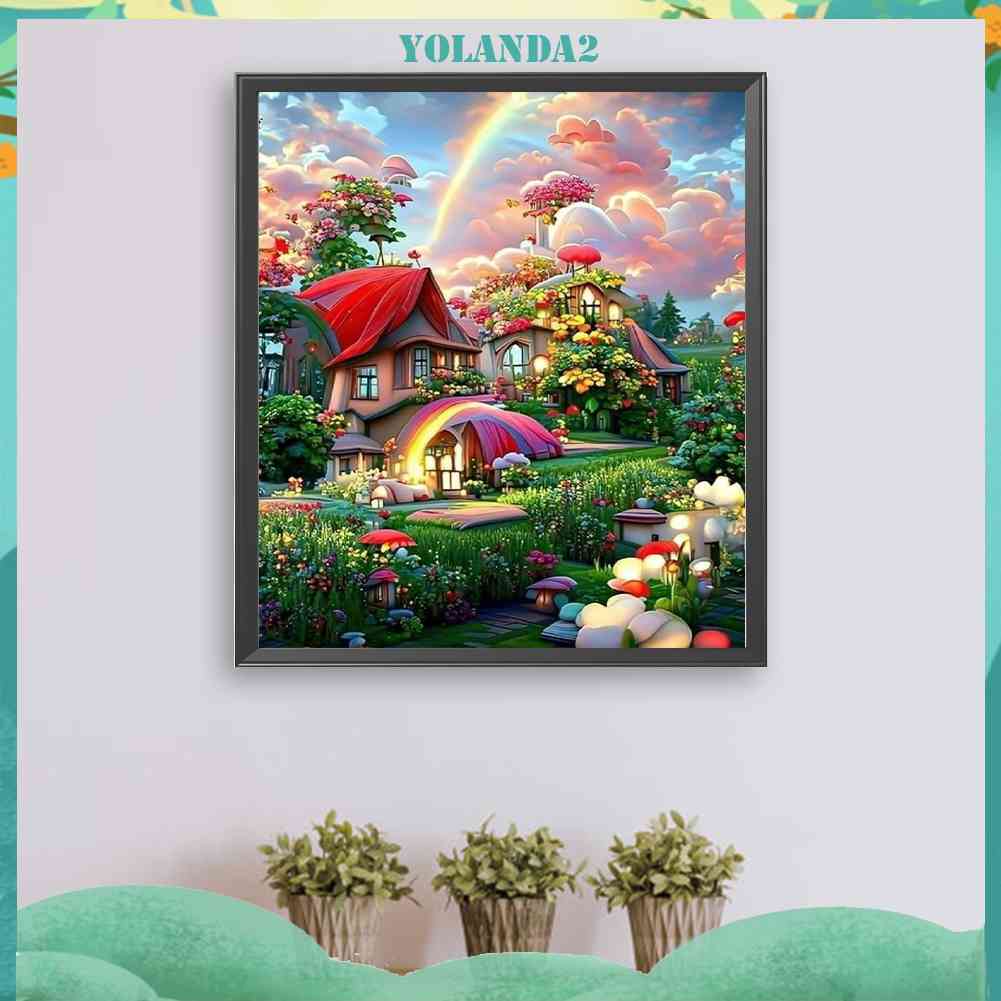 Tranh Đính Đá Kim Cương Toàn Bộ 5D DIY Hình Vẽ Ngôi Nhà