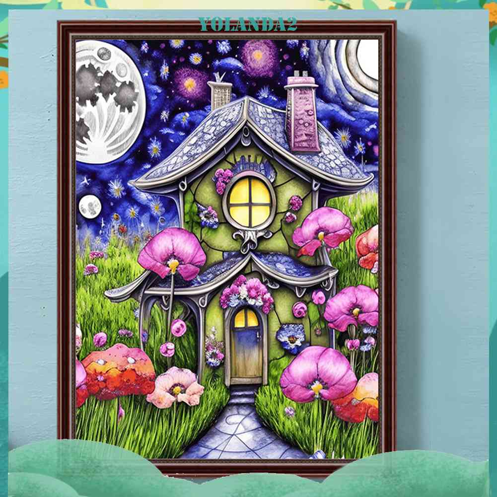 Tranh Đính Đá Kim Cương Toàn Bộ 5D DIY Hình Vẽ Ngôi Nhà