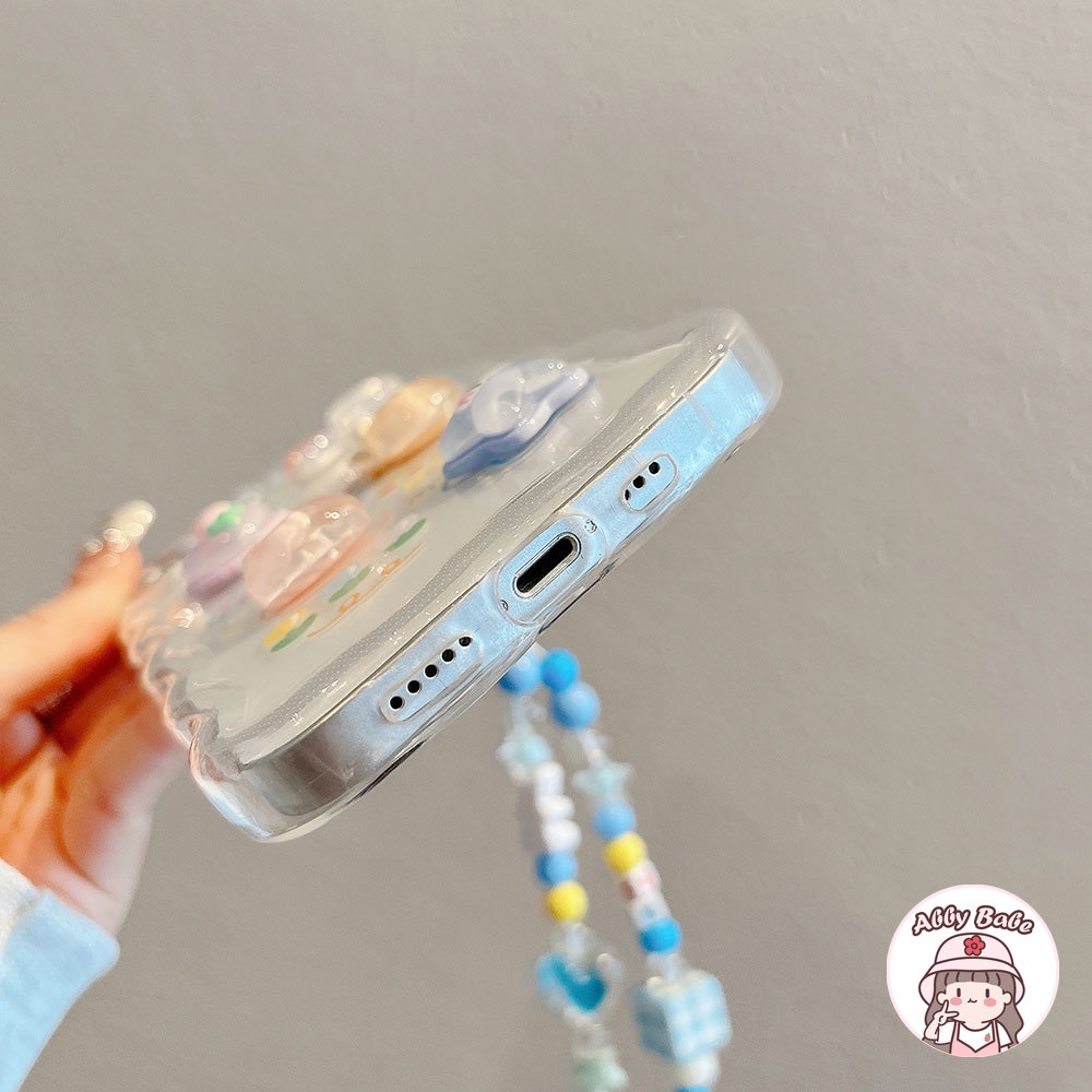 Ốp Điện Thoại TPU Mềm Trong Suốt Chống Mồ Hôi In Hình Gấu Thỏ Lấp Lánh Cho IPhone 14 Pro Max 13 12 11 Pro Max X XS Max