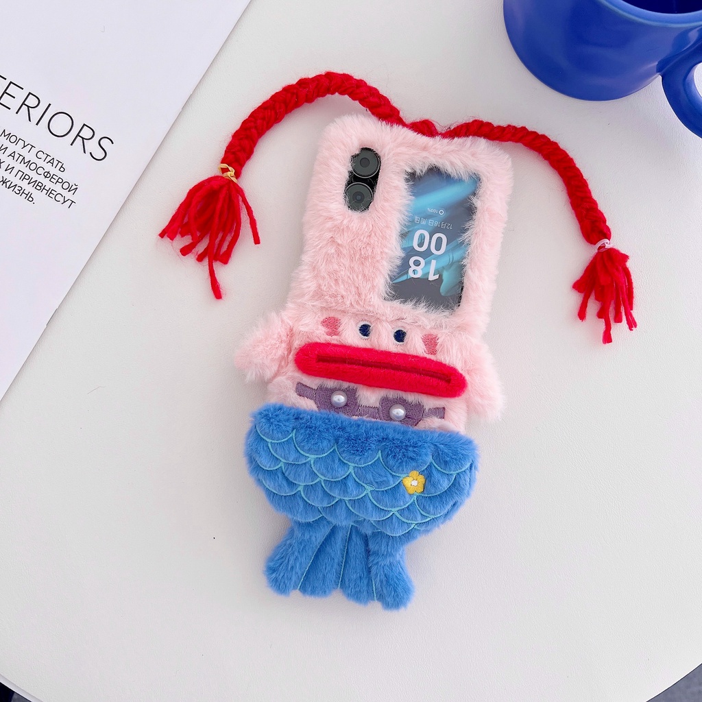 Bao Da Điện Thoại Nắp Lật Họa Tiết Hoạt Hình 3D Dễ Thương Cho OPPO Find N2 Flip Furry Find N2 Ốp