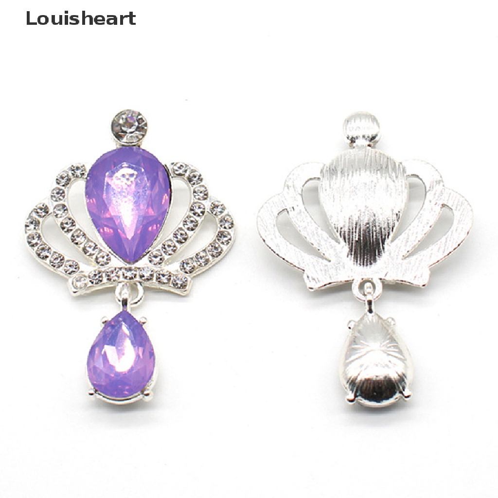 1 Mặt Dây Chuyền Bạc Hình Vương Miện Đính Đá DIY Louisheart TFG