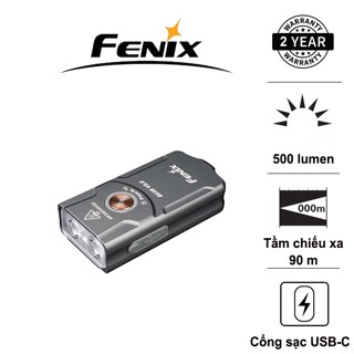  Đèn pin móc khóa FENIX E03R v2 độ sáng 500lm chiếu xa 90m sạc USB C 